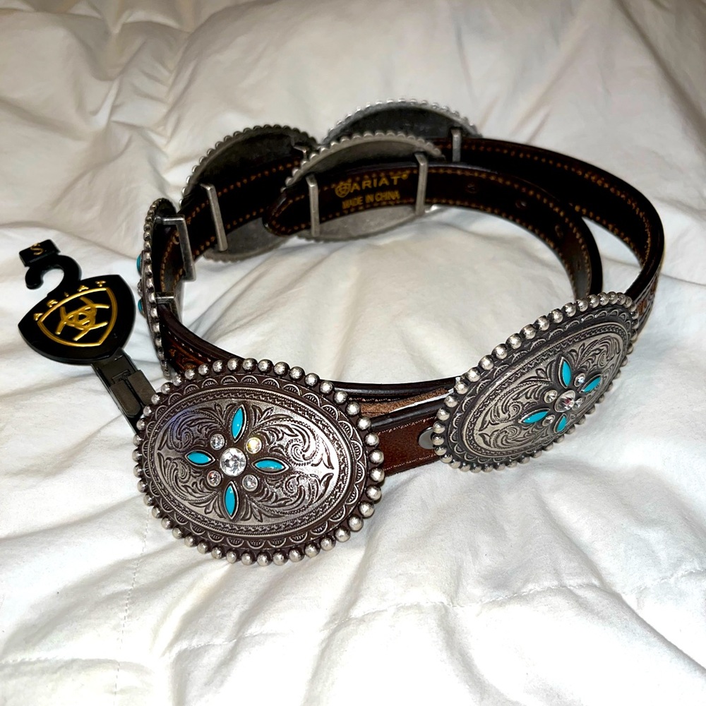 Ariat leather and concho belt